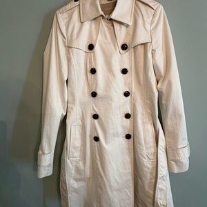 Banana Republic XS  Mosclassic Trench Cocoon Coat Raincoat Off-white